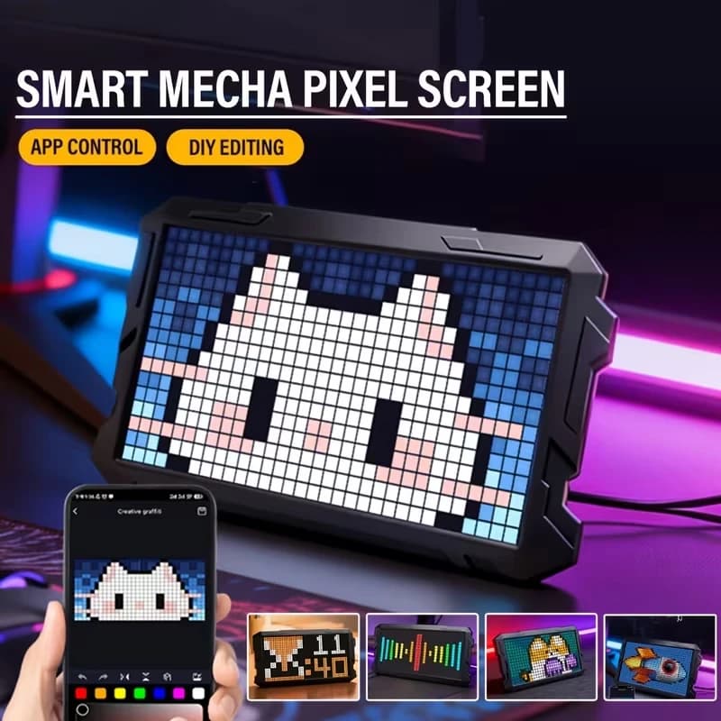 Pixel art digital photo frame, intelligent Bluetooth pixel display screen, APP programmable RGB LED display screen, gaming