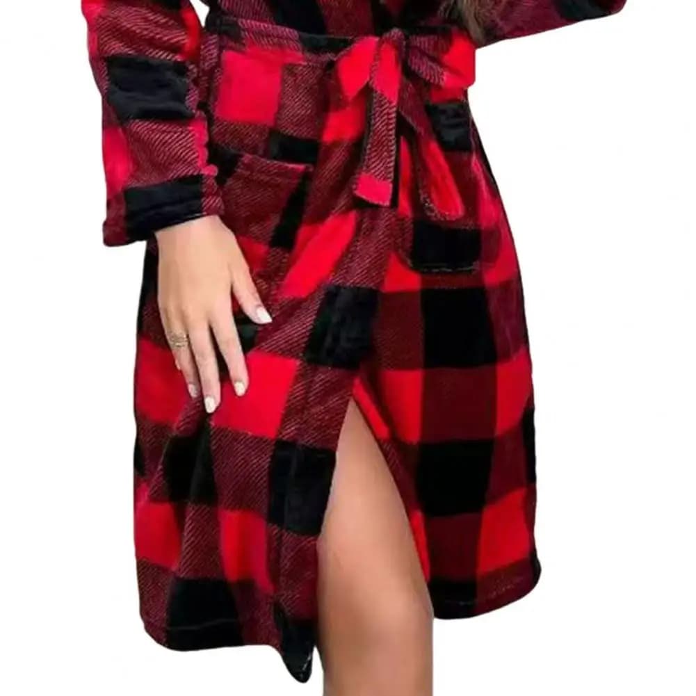 Soft and Warm Pile Bathrobe Women's Thickness, Winter Vigil with Belt, Soft Home Coat, Pelosa Vestaglia with Pocket