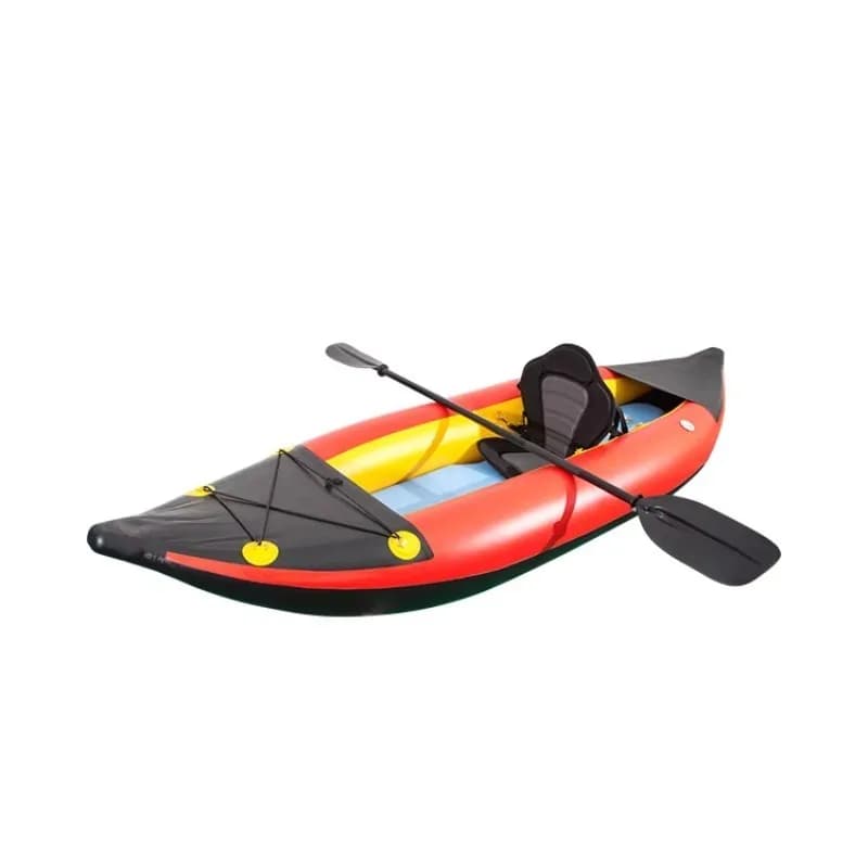 Kayak Gonfiabile con Pagaie, Canoa da Pesca Impermeabile Rossa per Una Persona, Best Seller