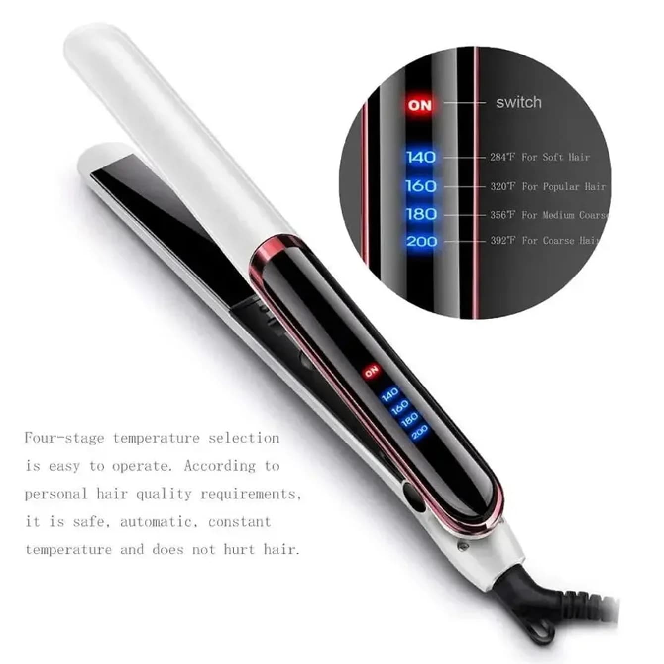 Hair Straightener Iron Flat Iron Ceramic Flat Iron for Less Frizz, Shines and Smooth Styling Tools Rapid 30-Second Heat-Up