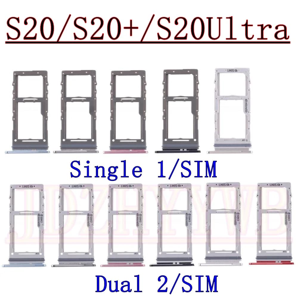 Sim Card Reader Holder Dual Single Chip Tray Holder Slot Adapter For Samsung Galaxy S20 Ultra S20+ 5G G988 G986 G985 G981 G980
