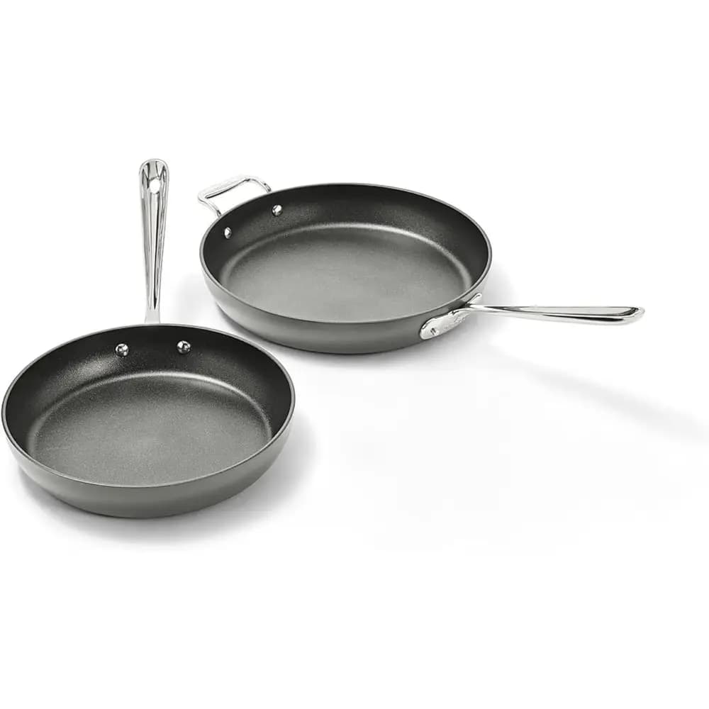 Set di padelle antiaderenti in alluminio, 10 e 12, 2 pezzi, nero