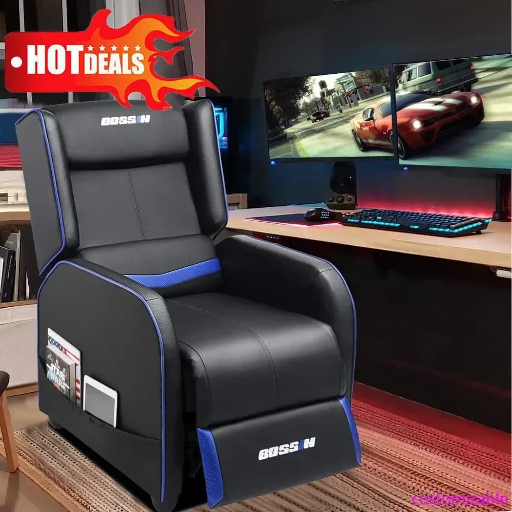 Poltrona da gioco ergonomica per adulti in pelle PU di vendita calda per home theater e soggiorno: sedia per videogiochi singola in stile racing