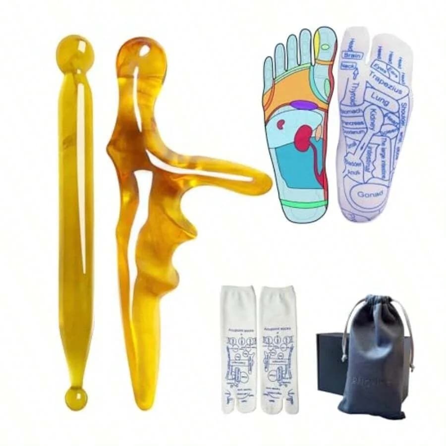 【New style】Reflexology Foot Socks Wit Triangular Acupressure Mas Tool Set - Plantar Fasciitis Relief Eel Pain 2026 Gift Package