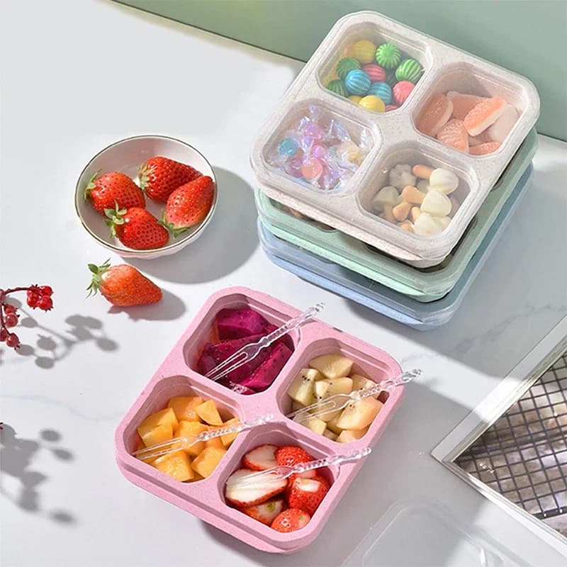 4 griglie scatola di immagazzinaggio degli alimenti scomparto portatile frigorifero congelatore organizzatori per verdura frutta scatola di tenuta indipendente