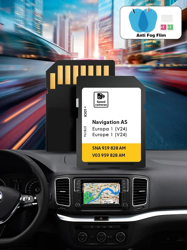 Scheda GPS SD Navigazione Europa 2026 per Auto VW AS V23 Sat Nav 32GB MIB2 con Fog Flim