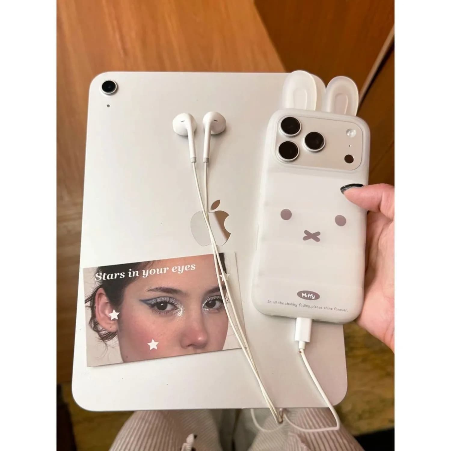 Cute Miffy 3D Ear Phone Case Soft Shockproof Protective Cover Compatible For iPhone 17 Pro Max 16 15 Pro 14 Cartoon Soft Shell