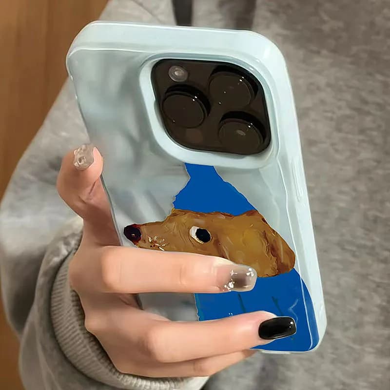 Blue Hat Feet Texture Soft Silicone Case for iPhone 16 17 Air 15 14 13 12 11 Pro Max Plus Back Cover cute cartoon