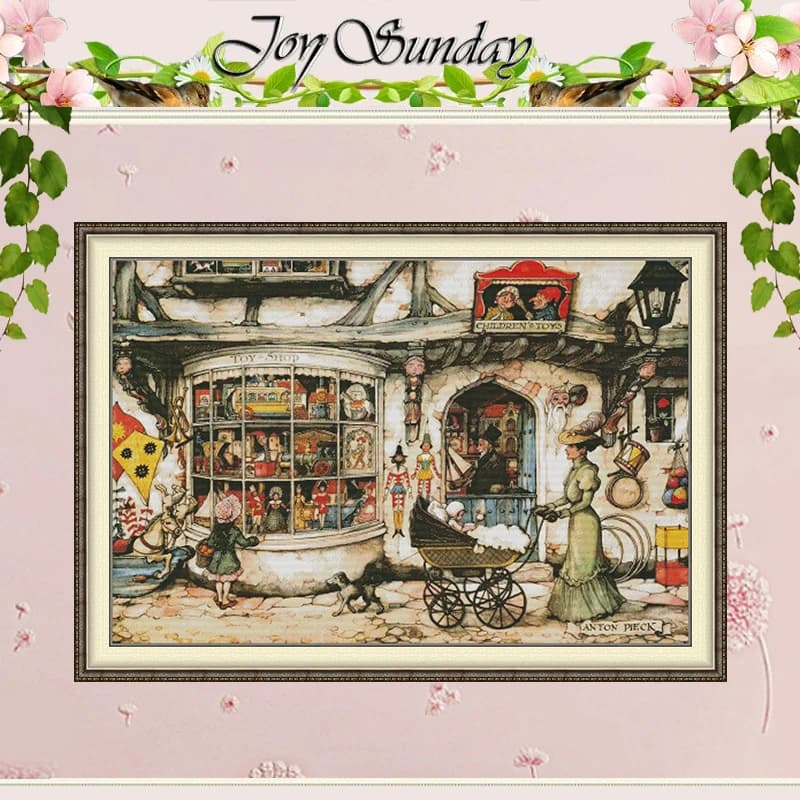 Toy Shop Patterns Counted Cross Stitch Set DIY 11CT 14CT 16CT HD Stamped DMC Cross-stitch Kit Embroidery Needlework Crafts
