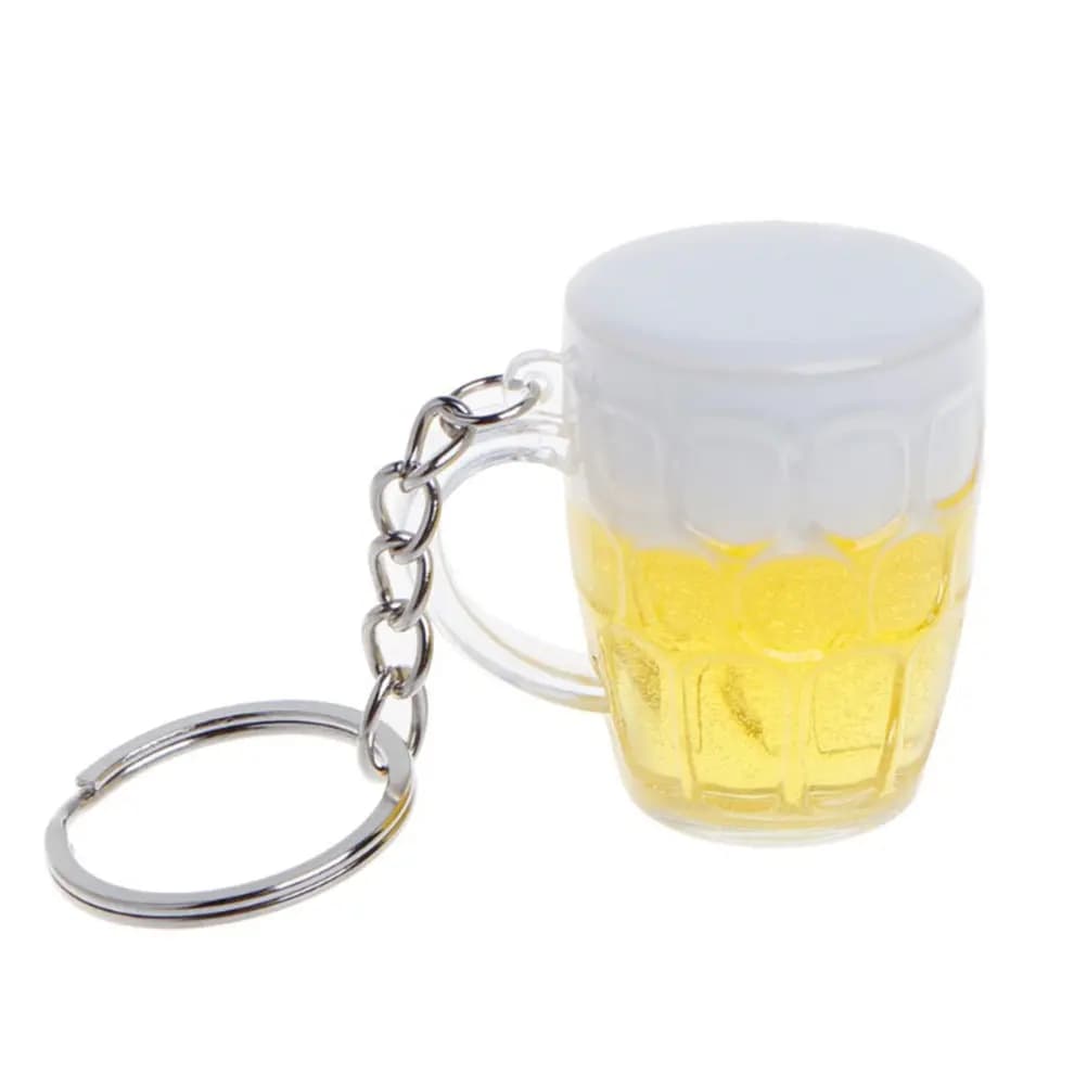 1 Pezzo Portachiavi a Forma di Tazza, Ciondolo in Acrilico a Simulazione di Boccale di Birra per Chiavi, Cordini, Borse, Decorazioni per Torte e Cibo, Regalo
