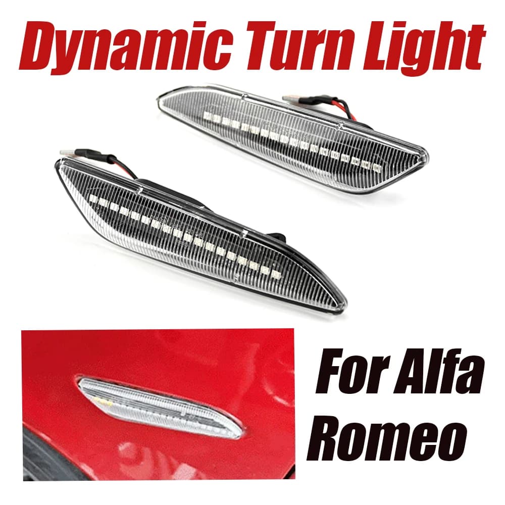 Indicatori di direzione laterali dinamici a LED con freccia per Alfa Romeo 147 tipo 937 (2000-2010) e 156 tipo 932 (1997-2005)