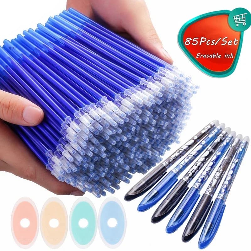 85 Pz/set Blu Nero Inchiostro Penna Gel Asta 0.5mm Cancellabile Asta di Ricarica Cancellabile Penna A Sfera Maniglia Lavabile Scuola di Scrittura di Cancelleria