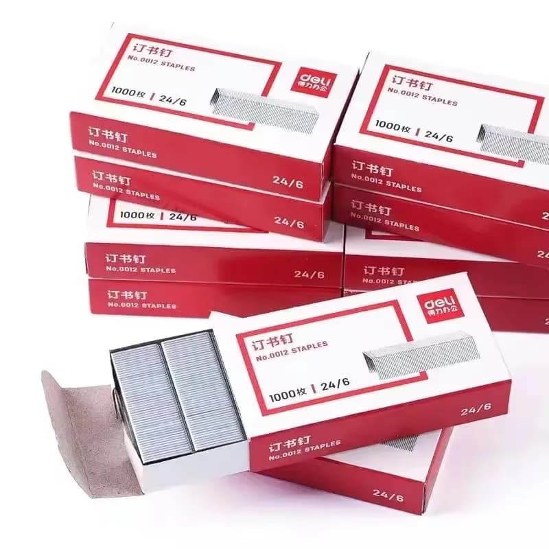 Set da 1000 pezzi 12 # 24/6 punti metallici in acciaio inossidabile per cucitrice, rilegatura, cancelleria, ufficio, scuola, legante, fornitore 0012
