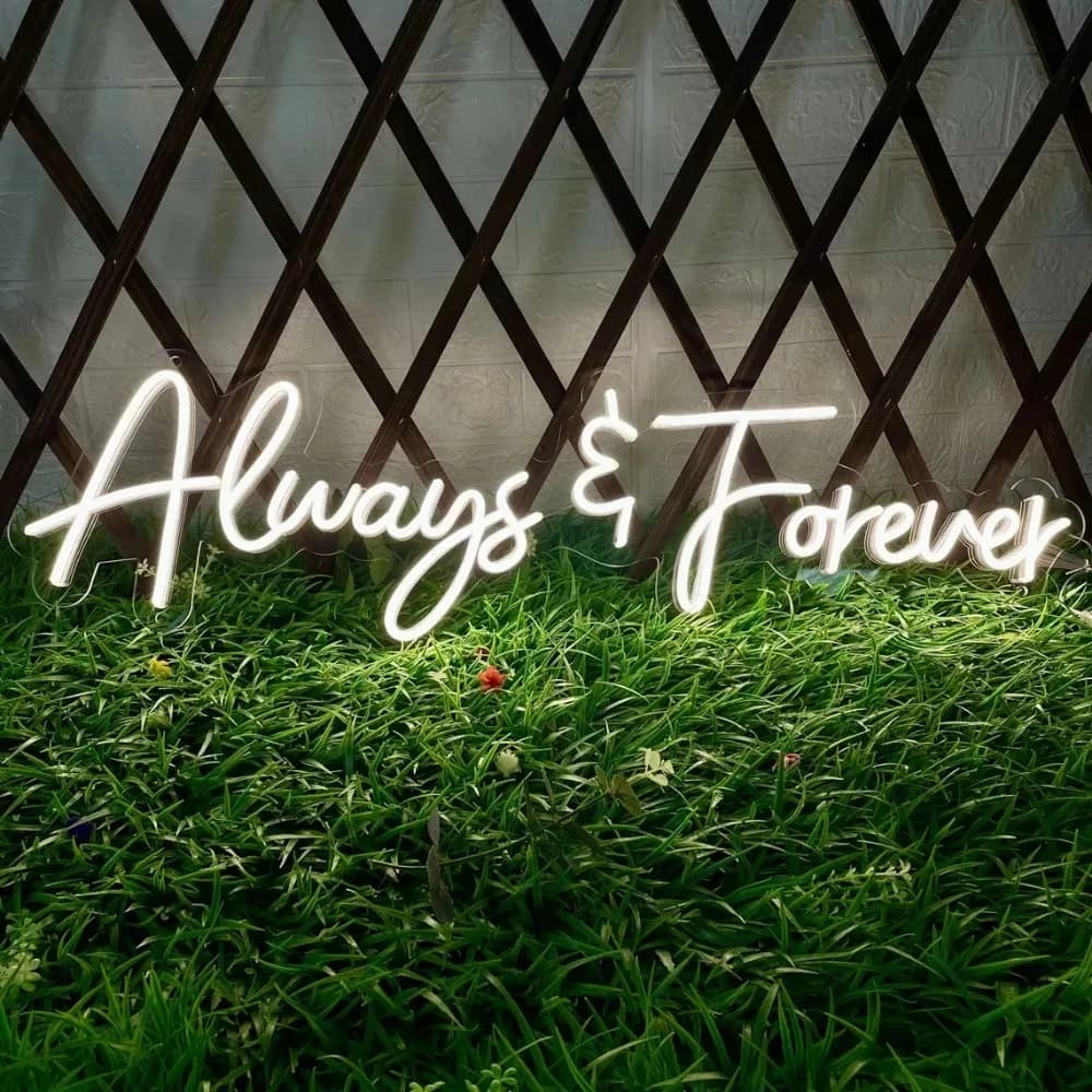 Insegna LED Neon 'Always Forever' per Decorazione Camera, Matrimonio, Boda, Lampada da Parete Romantica Dimmerabile, Logo Estetico