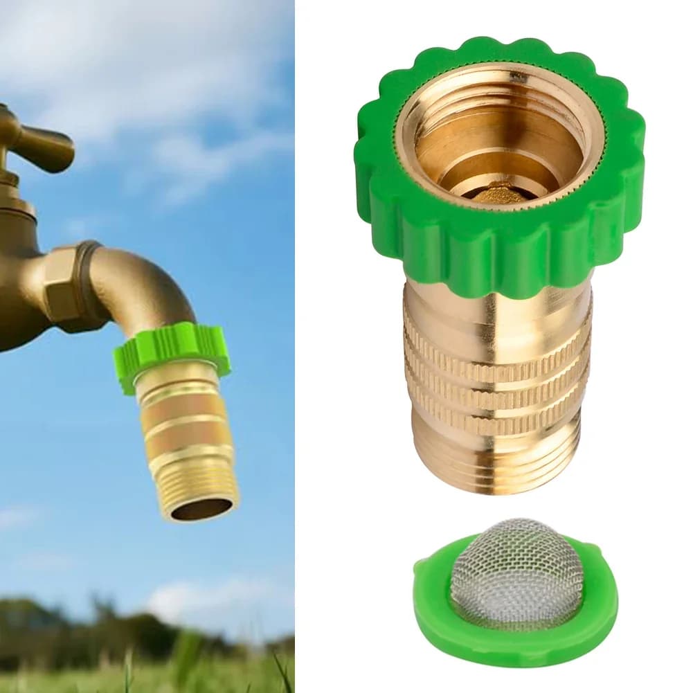 Controllo della pressione dell'acqua Regolatore di pressione in ottone Configurazione da campeggio Filtro sedimenti incorporato compatibile con tubi da giardino