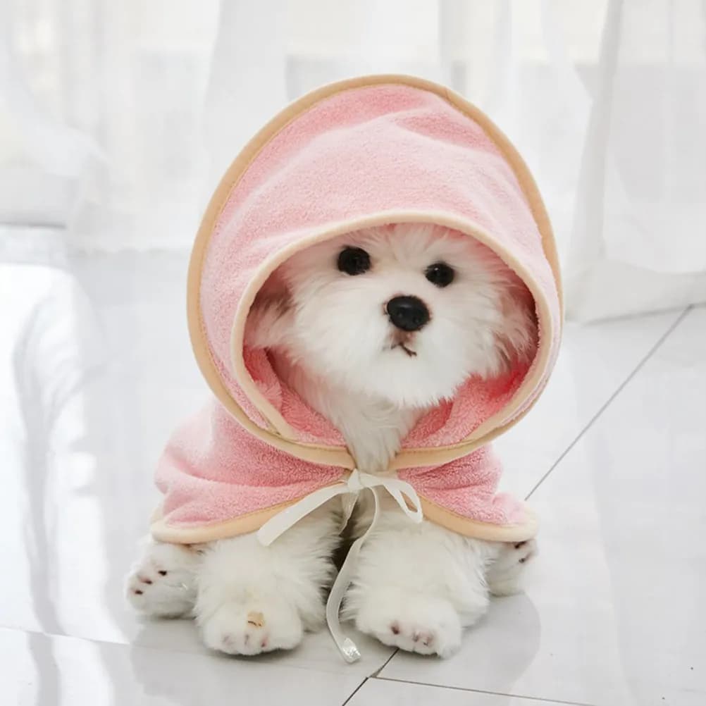 Accappatoio per Animali Domestici ad Asciugatura Rapida, Asciugamano Assorbente per Cani, Morbido e Resistente all'Usura, Comodo Accappatoio per Cuccioli