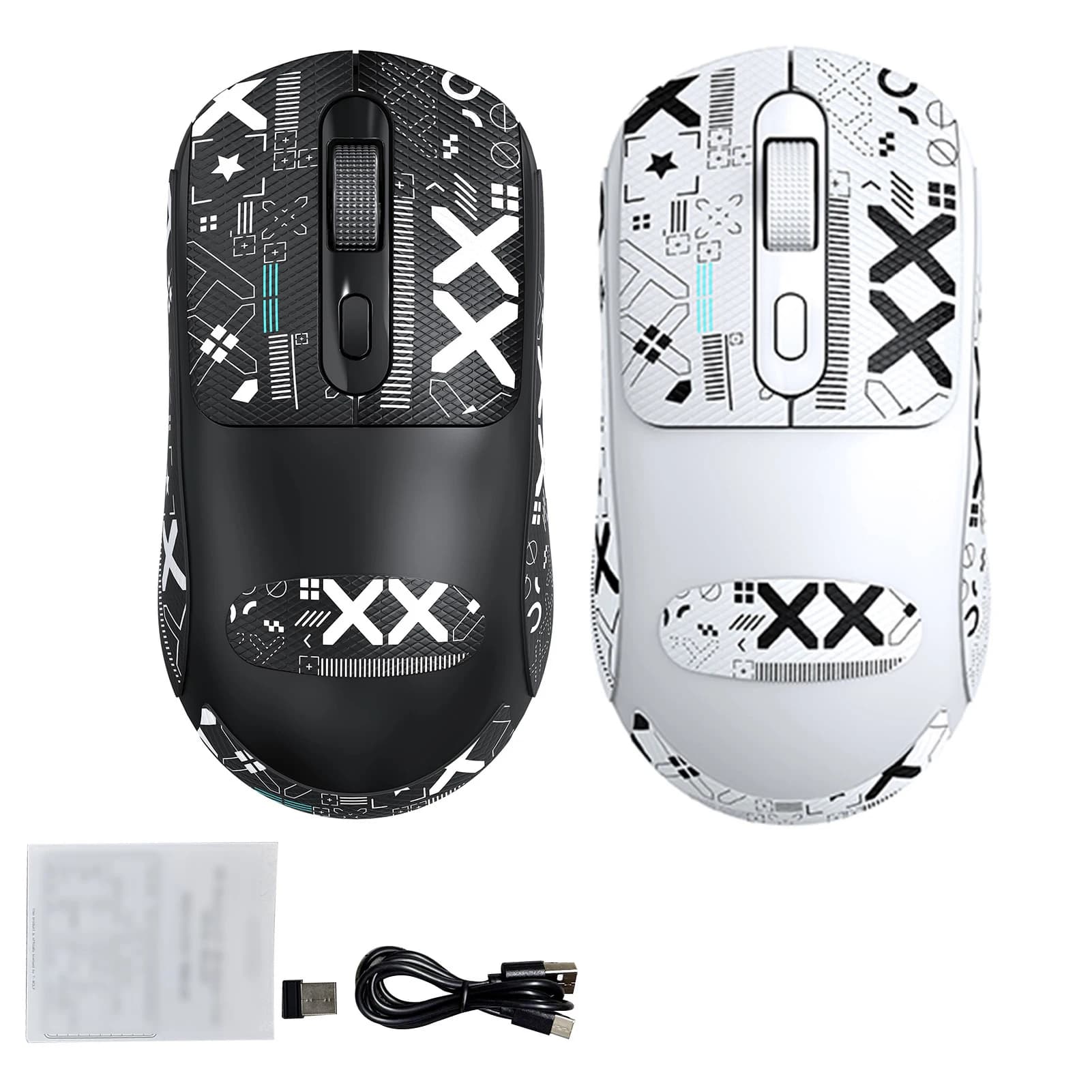 Mouse PC X8 Dual Mode Wireless BT 800-1200-2400 DPI con Batteria Ricaricabile da 500mAh, Mouse da Gaming con Interfaccia Type-C