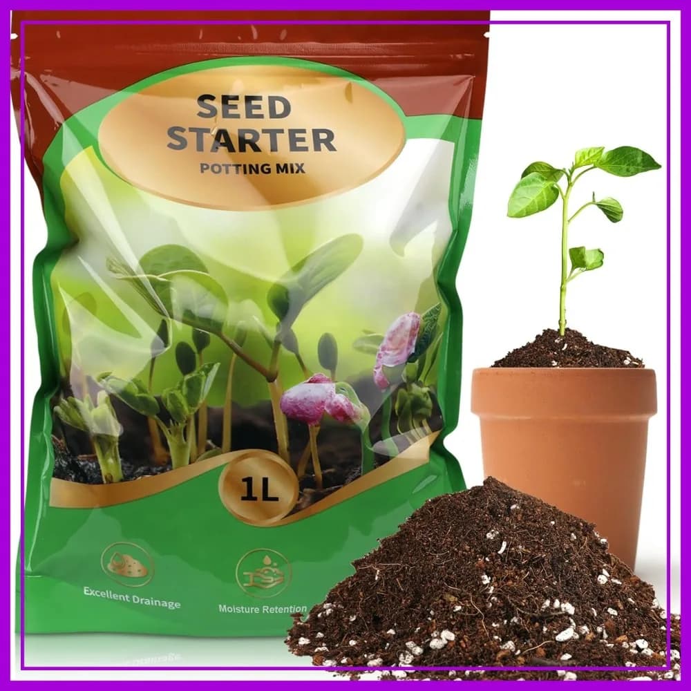 Terriccio per Semina e Germinazione 1qt, Compost Argilloso Ben Drenato per Ortaggi, Fiori, Piante da Interno