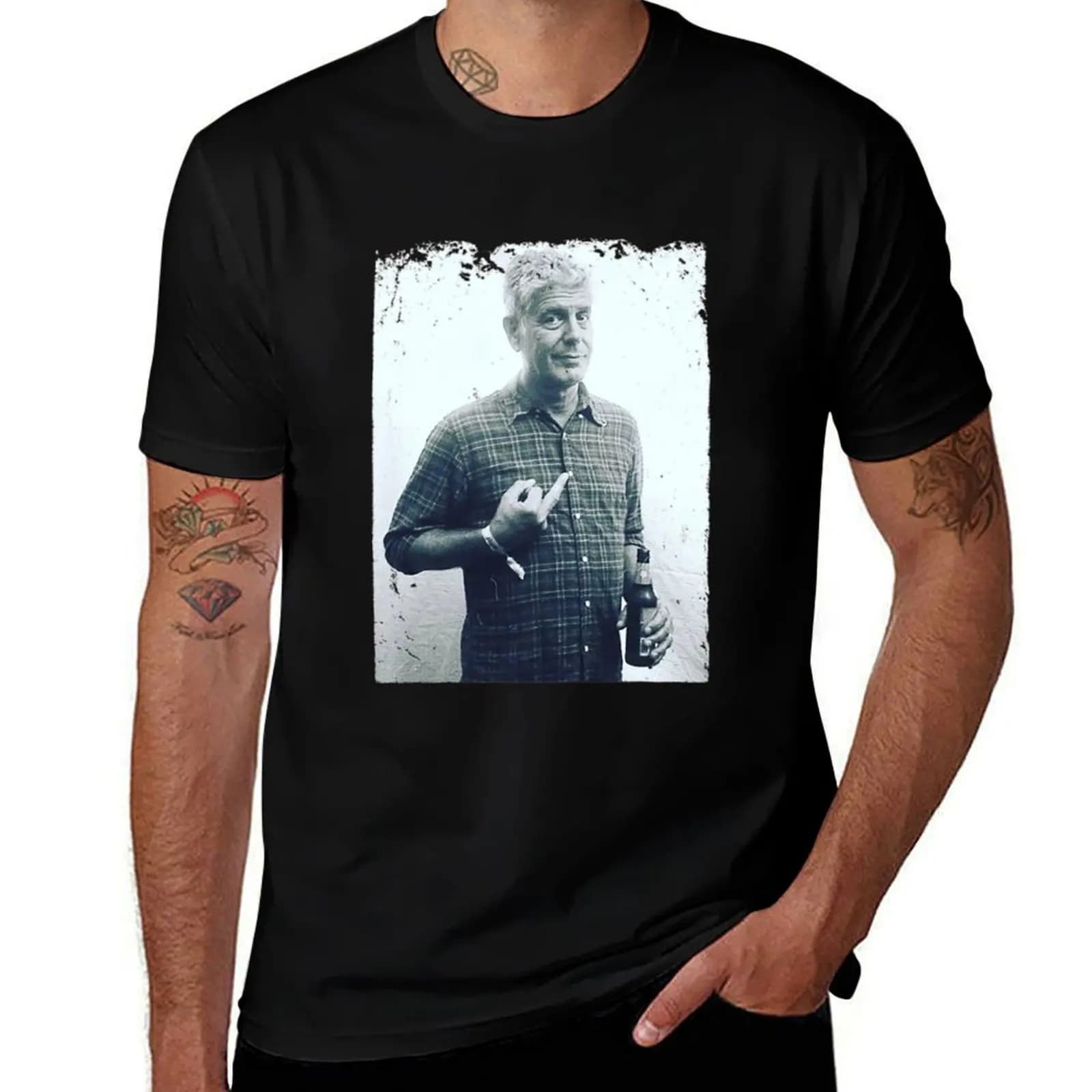 T-shirt Anthony Bourdain T-shirt Anthony Bourdain Pop Culture T-shirt sportiva da palestra taglie forti