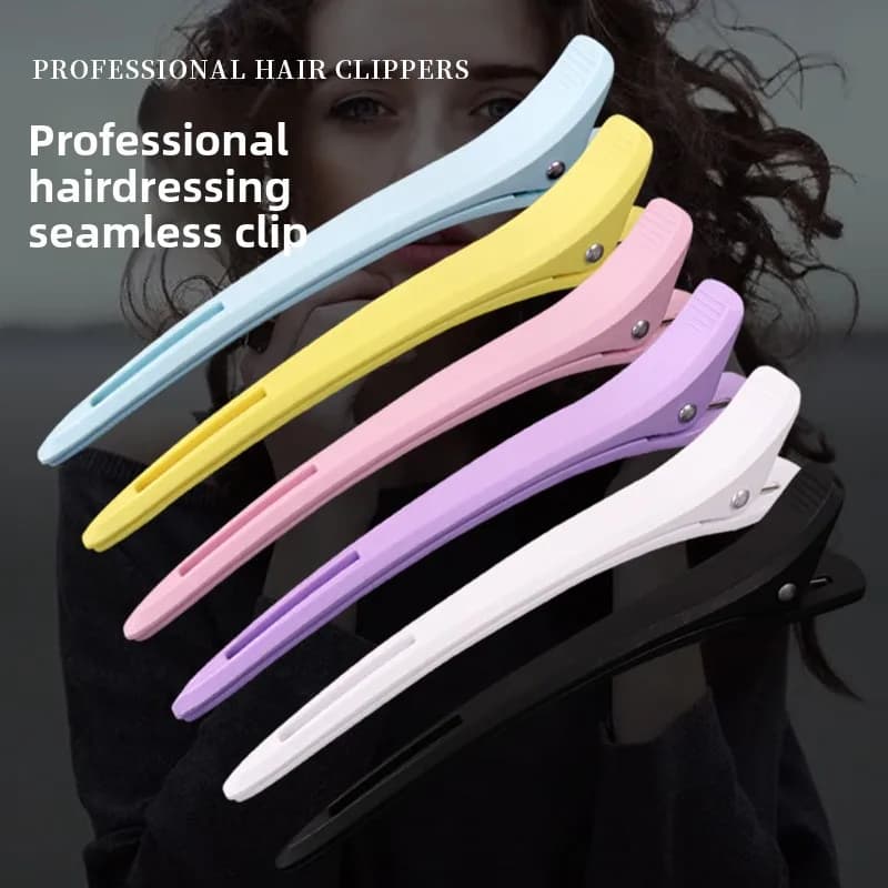 Clip per Capelli Invisibili per Parrucchieri, Mollette a Becco d'Anatra Lunghe per Sezionare i Capelli, per Tintura e Permanente