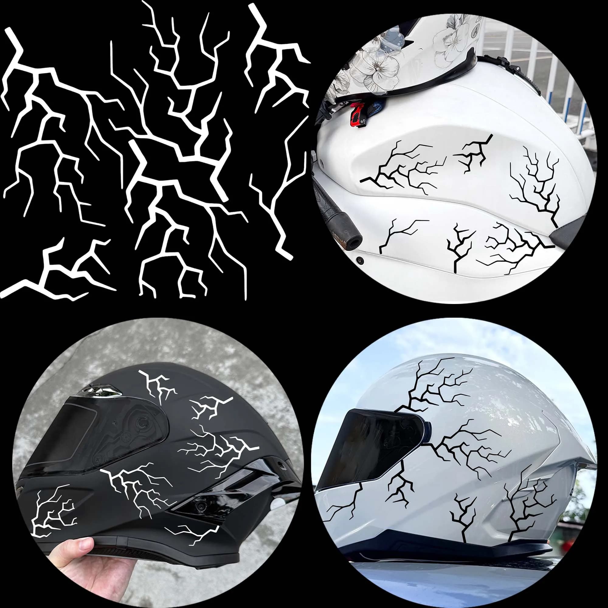 Set di Adesivi per Moto Stile Graffiti Impermeabili per Casco, Serbatoio e Carenatura Anteriore