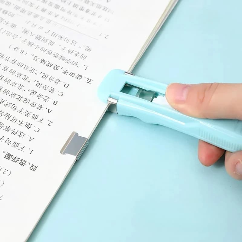 Macchina per graffette senza graffette in tinta unita - Cucitrice semplice per studenti per rilegare documenti di prova e cucitrice per documenti con clip a pressione