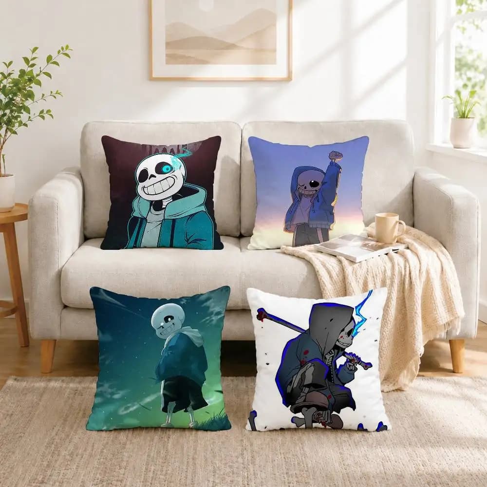 G-Game Undertale1 Pillow Case Square Double-Sided Sofa Cushion Cover Bedroom Bedside Pillow Gift