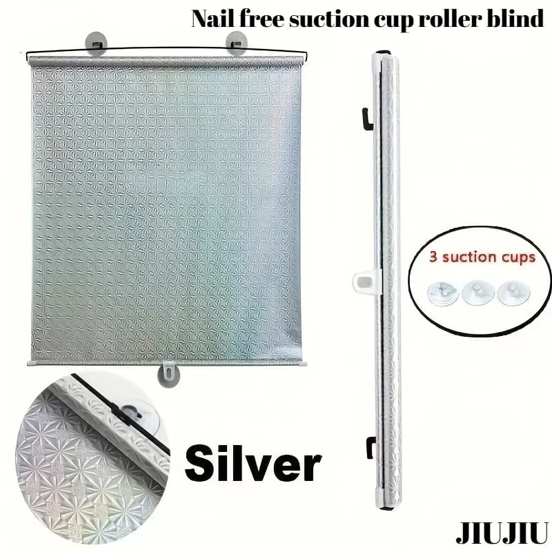Nail Free Suction Cup Roller Blind Retractable Sunshade Curtain for Car Side Window Home Thermal Insula Anti-UV Privacy Screen