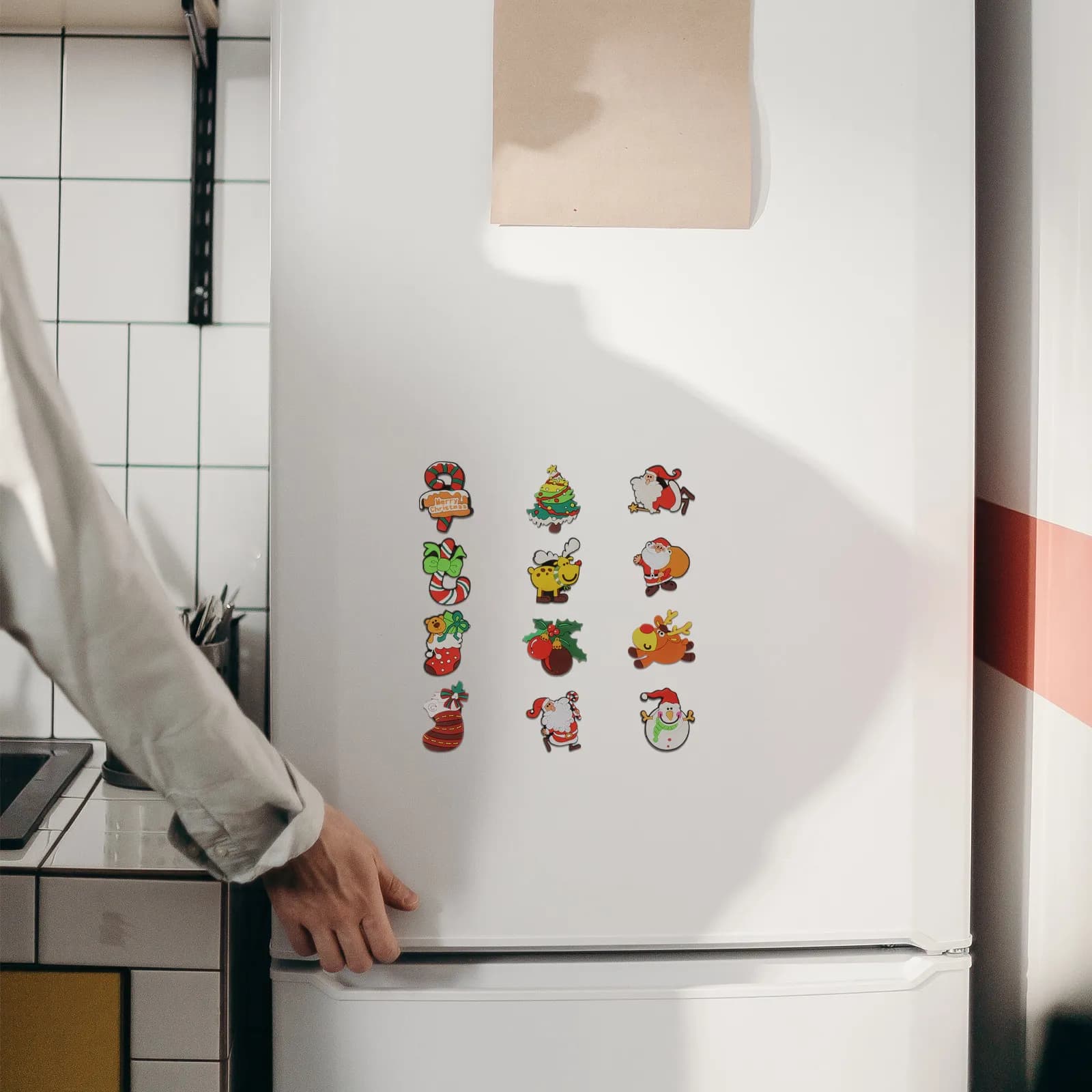 Magneti Natalizi per Frigorifero, Decorazioni Magnetiche Creative in Plastica, Perfette per la Casa a Tema Natalizio