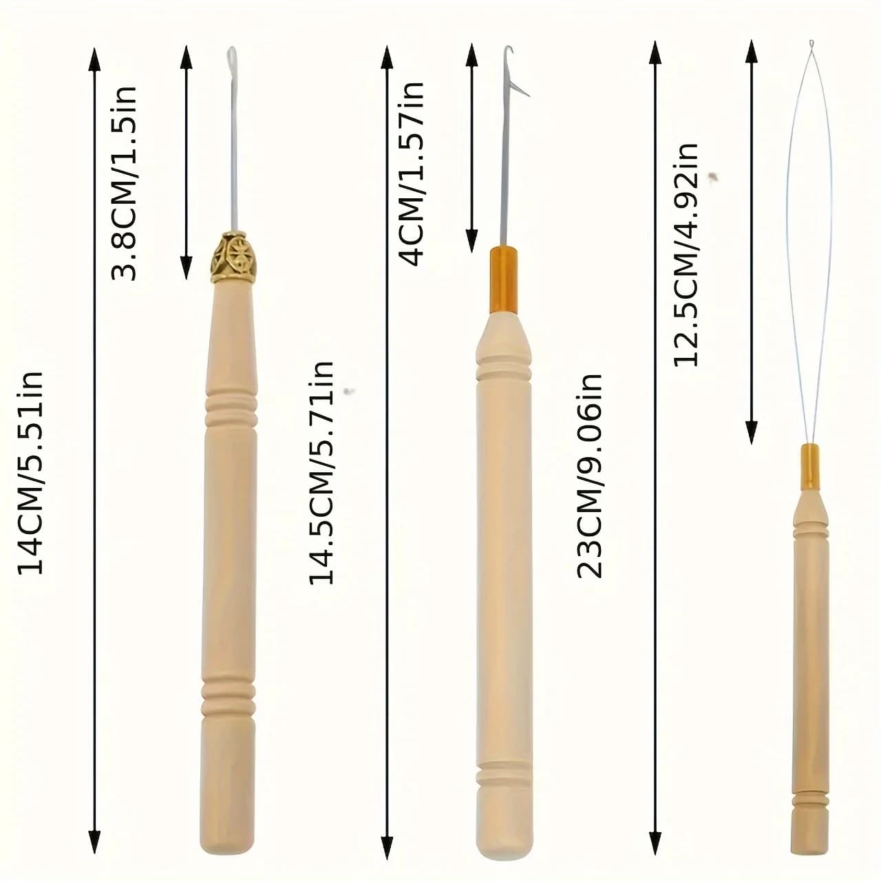 Set di 1/3/6/12 Pezzi di Strumenti in Legno per Acconciature, Ago per Intrecciare i Capelli, Uncinetto e Ago per Tirare i Capelli per Dreadlocks e Creazione di Parrucche