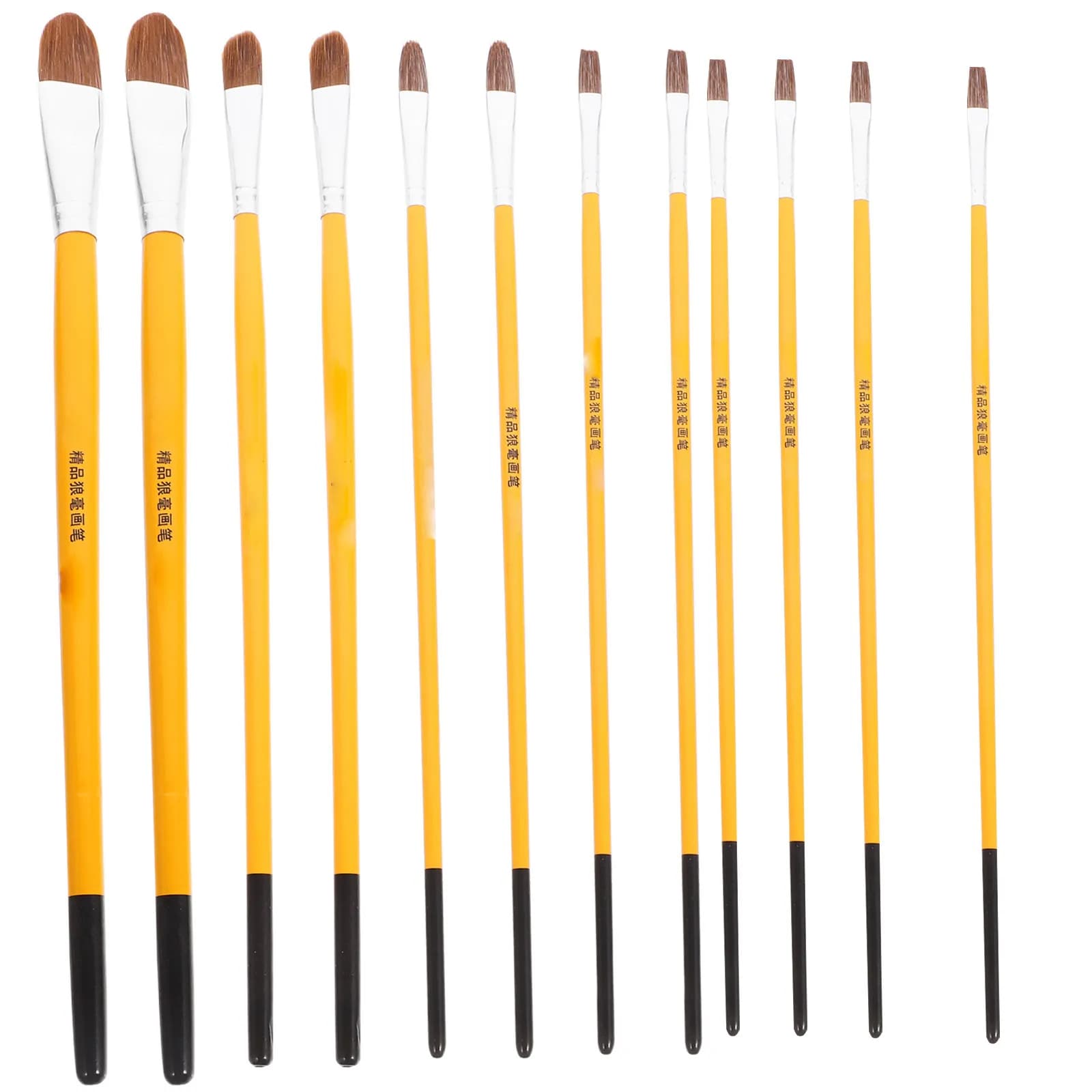 12Pcs Acrylic Paint Tools Set Wood Handle Painting Brush Oil Watercolor Brushes Fine Tip Beginners