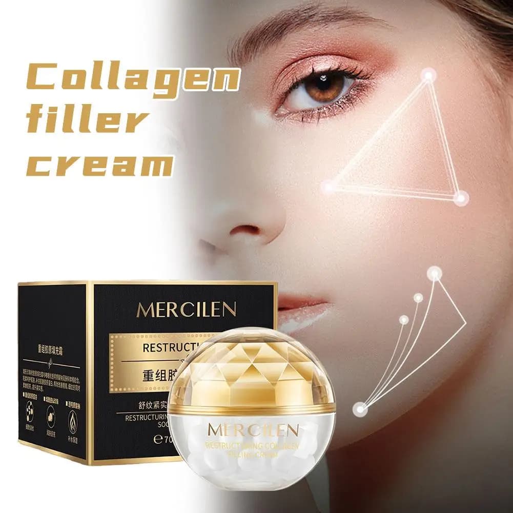 Cream Restructuring to the Collagen in Capsules 70g, Sleaching, Anti-Rughe, Hydrating with Niacinamide, Delicate Cream Elasticizing and Levigante