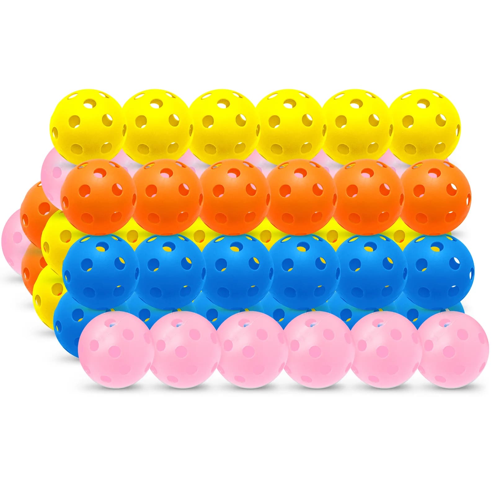 Palline da pratica da golf Valore in plastica Confezione da 50 e secchiello per palline da golf con manico, pallina da allenamento per sport di volo limitato, per interni ed esterni