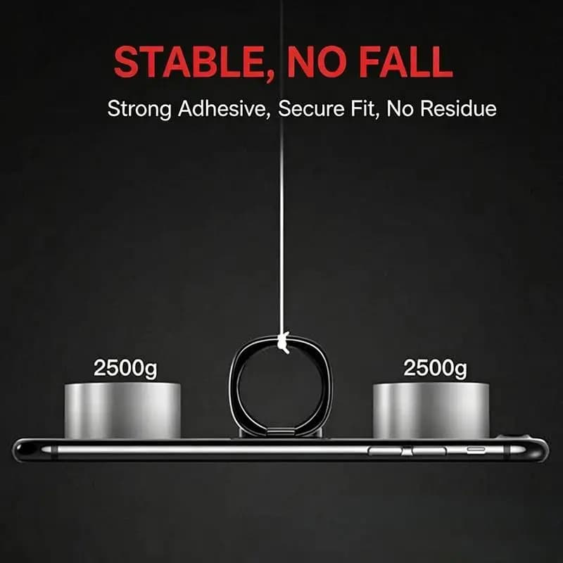 @*2Pcs 360 Rotatable Metal Phone Ring Holder Strong Adhesive Anti-drop Finger Grip Stand for All Mobile Phones