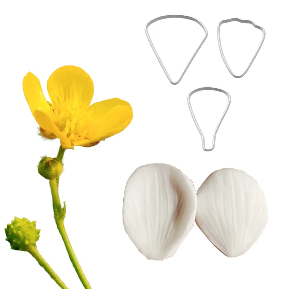 Buttercup Silicon Mold&Cutters Art Craft Claypolimer Wax Candle Flower Cold Porcelain Coldceramic Handmade Earring Decor Tools