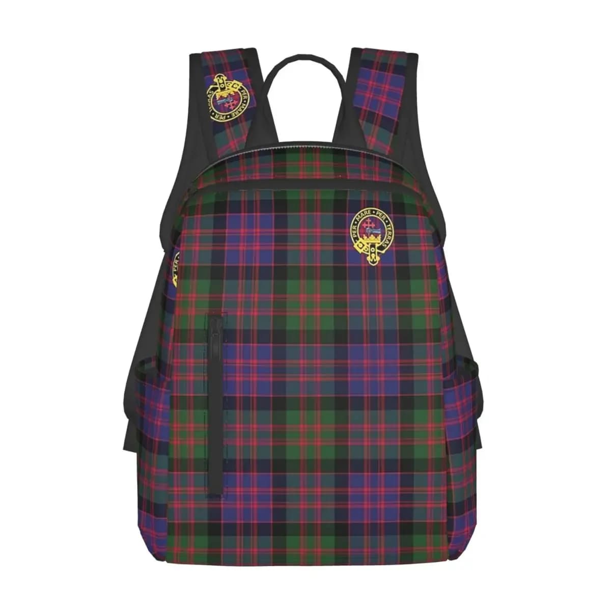 The McDonald And MacDonald Clan Tartan With Badge By Faelee Backpack Large Capacity Children BookBag School Bag Shoulder Bags