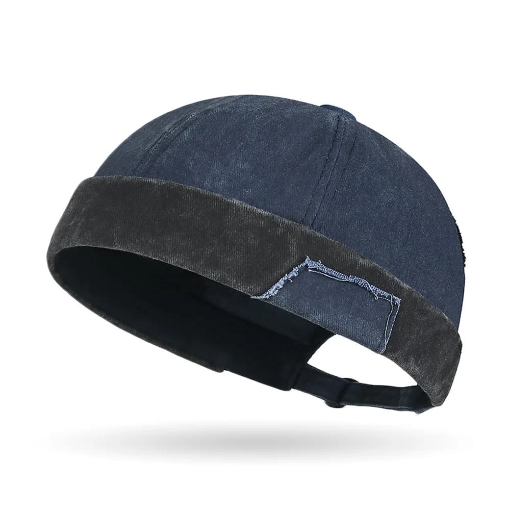 Fashion Hip Hop Beanie Street Hat Washed Denim Cotton Brimless Docker Cap Adjustable Solid Color Skullcap Outdoor