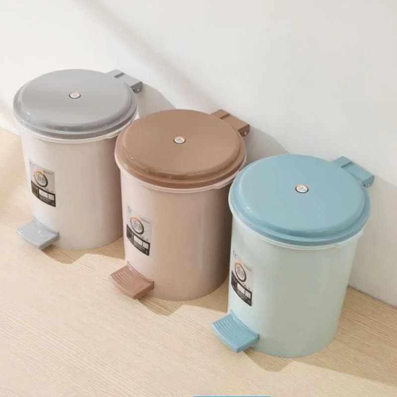 Cestino per Rifiuti Grande Rotondo Quadrato con Coperchio per Bagno, Soggiorno, Cucina, Casa, Contenitore per Carta, Pulizia Domestica