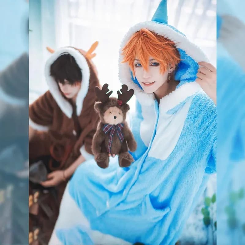Xiao Zhongli Pigiama di peluche Venti Tartaglia Tighnari Scaramouche Impact CosPlay Pigiama Vestiti Cosplay Camicia da notte super spessa