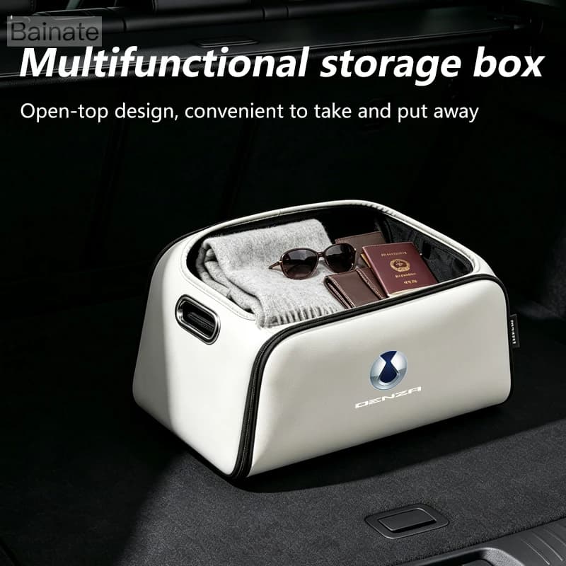 Car Trunk Storage Box, For DENZA B5 B8 D9 X N7 N8 D9 2025 2026, Leather Toolbox Large-Capacity Stowing Tidying Bag Accessories