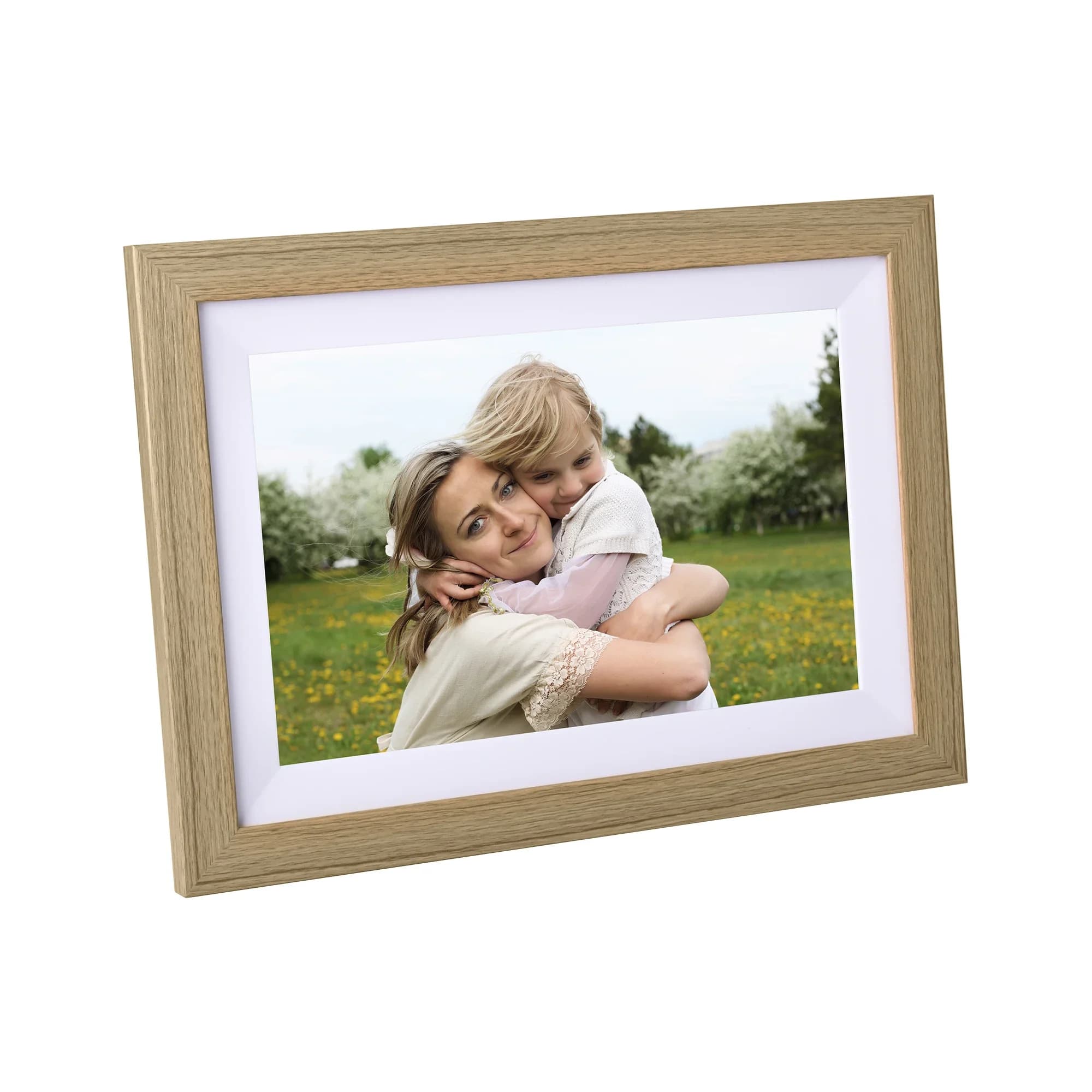 Nuova Cornice Digitale da Parete in Legno da 10 Pollici 2026 con Display HD Intelligente, WiFi, Touch Screen, Riproduzione Video, Audio MP3 e Funzione Orologio