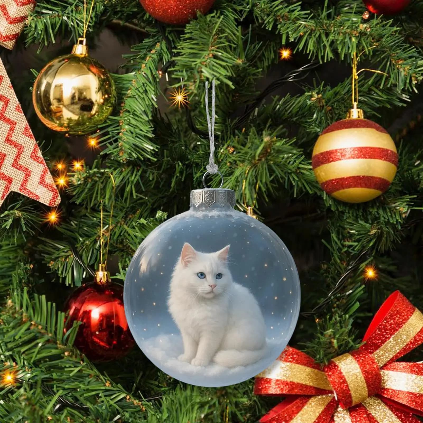 Ornamenti per palline per albero di Natale Decorazioni natalizie per palline di gatto 3D Decorazioni per alberi di Natale per decorazioni domestiche Pianificatori di festival