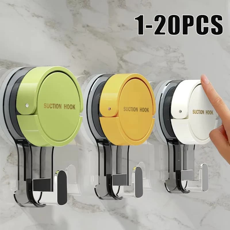 1-20PCS Suction Cup Hook Reusable Stronge Vacuum Bathroom Suction Cup Hooks Waterproof Towel Rack Clothes Hanger Hook Accessor