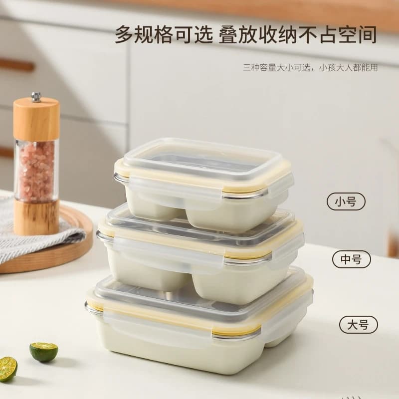 Coperchio per scatola da pranzo per microonde in acciaio inossidabile 304 Contenitori Bento per uso alimentare Preparazione dei pasti Insalata Conservazione della frutta Frigorifero Utensili da cucina