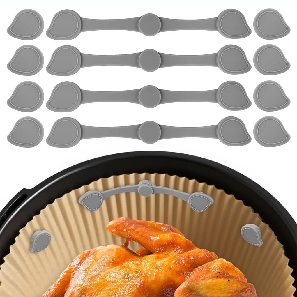 4PCS/SETAir Silicone Fiber Magnet Fryer for Keeping Padded Air Fryer Parchment Paper Block Use and Drop Prevent Paper To Burn