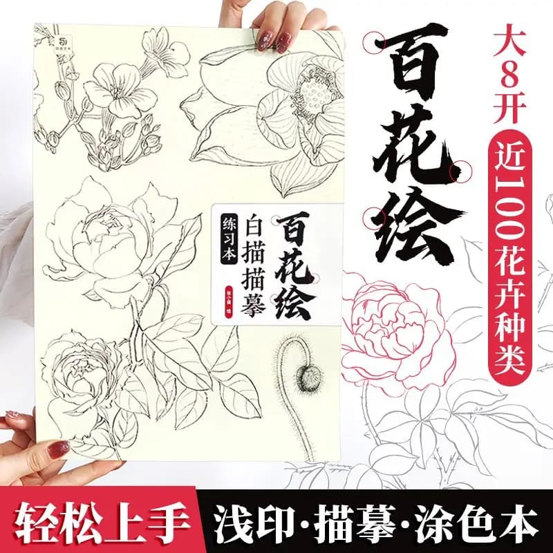 A Beginner's Guide to Chinese White Line Drawing: A Sketchbook of Flowers in White Line Drawing