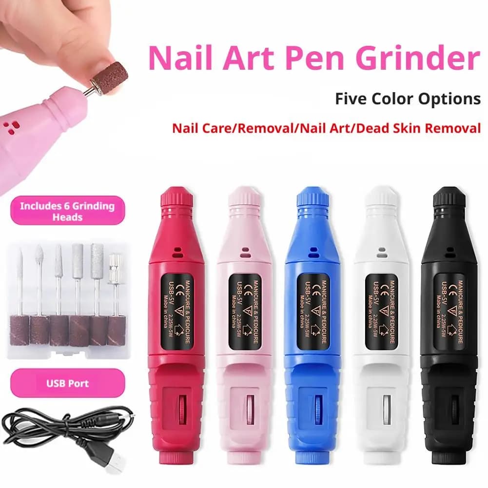 USB Electric Nail Drill Pen Nail Sander Portable Nail Polishing Machine Kit DIY Nail Art Gel Polish Remover For Home Salon Use
