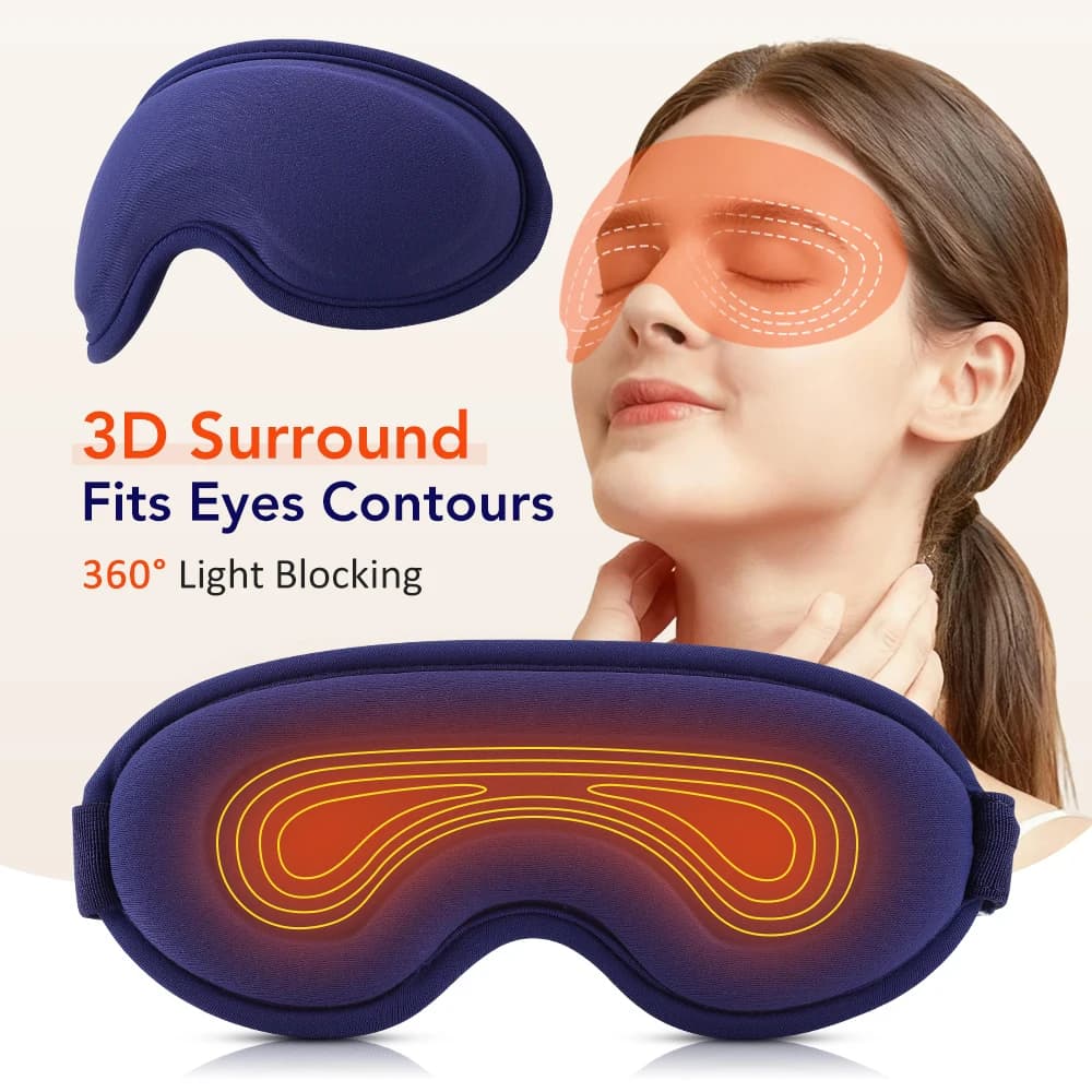 Maschera per gli occhi a vapore elettrica Massaggio a vibrazione 3D 5 livelli Impacco caldo Temporizzazione intelligente Ombreggiatura del sonno Allevia l'affaticamento degli occhi Cura degli occhi