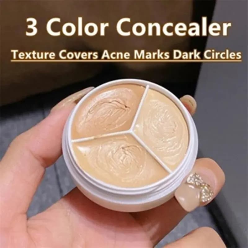 3 tone creamy concealers: total cover for dark circles and imperfections, even the skin tone, suitable for all skin types