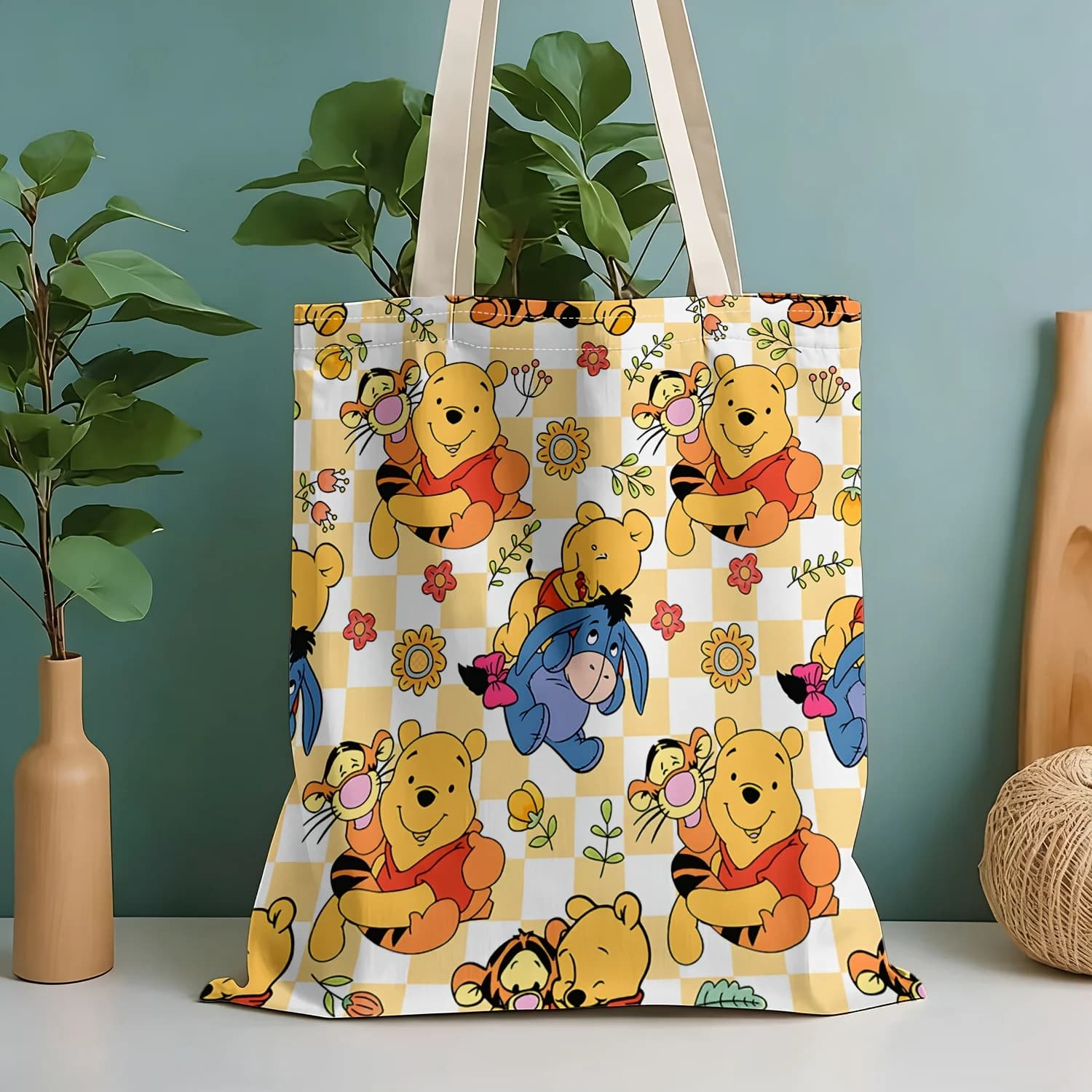 Borsa multifunzionale da donna con cerniera e motivo orsetto miele, borsa porta gioielli, borsa da toilette alla moda.